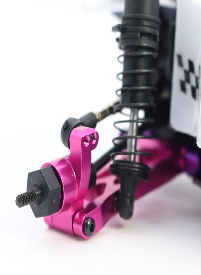 FACCNOY Metal Steering Knuckles C Hubs Suspension Arms CVD Shaft for 1/24 Losi Micro b Rc Car 2WD Buggy Chassis Plate Linkage Upgrades (Set 1 Pink) - Image 5